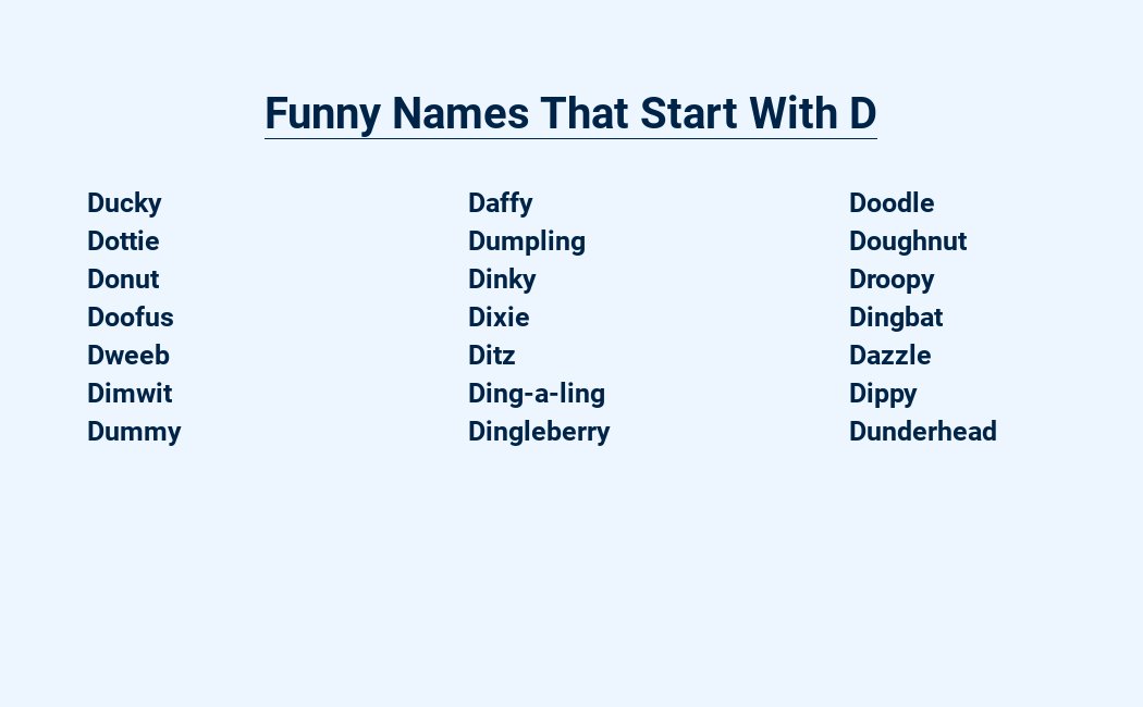 funny names that start with d