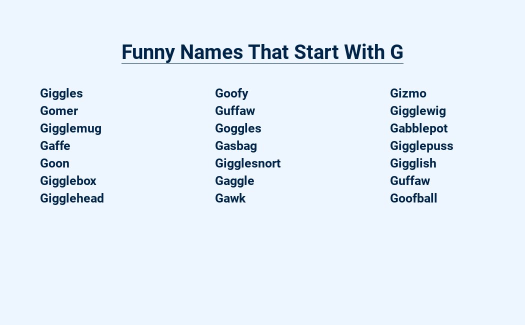 funny names that start with g