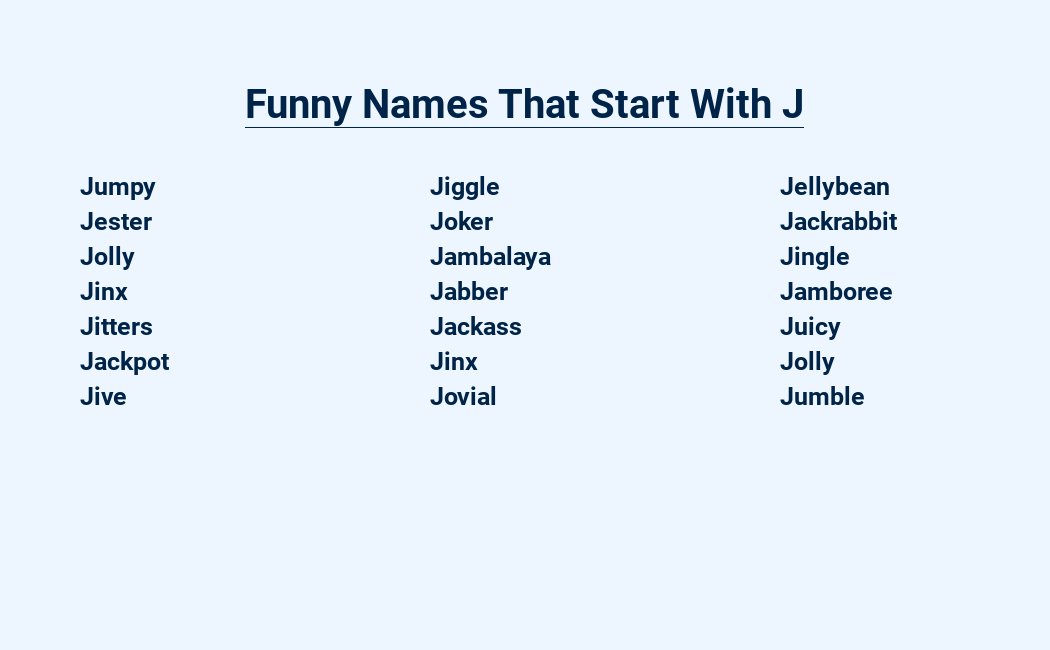 funny names that start with j