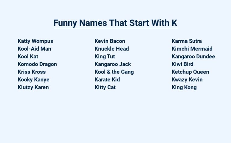 Read more about the article Funny Names That Start With K – A Comic Collection