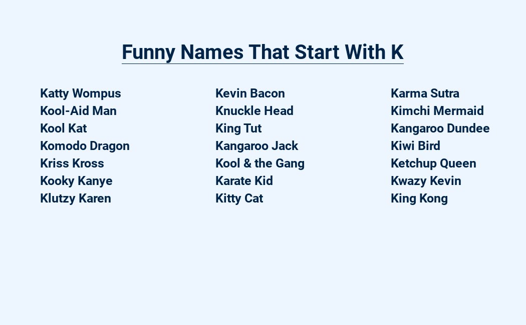 funny names that start with k