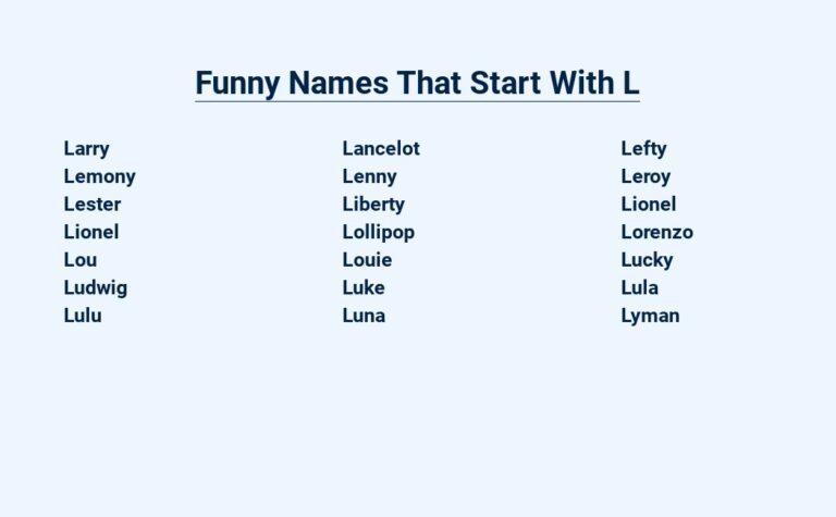 Read more about the article Funny Names That Start With L : Hilarious Monikers