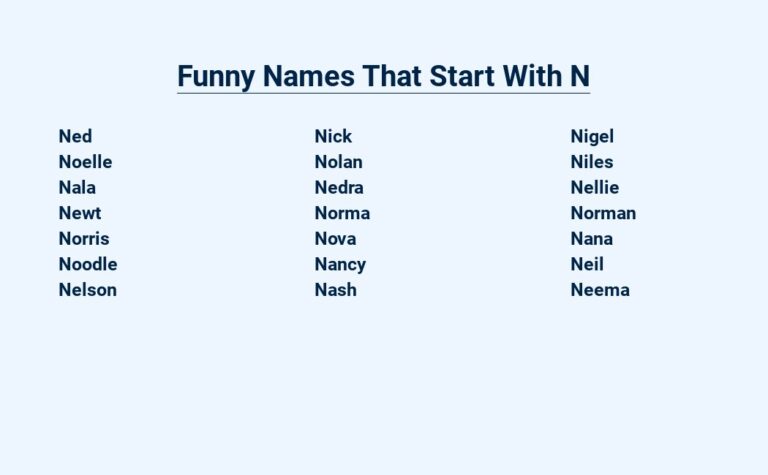 Read more about the article Funny Names That Start With N – Oddball Yet Hilarious