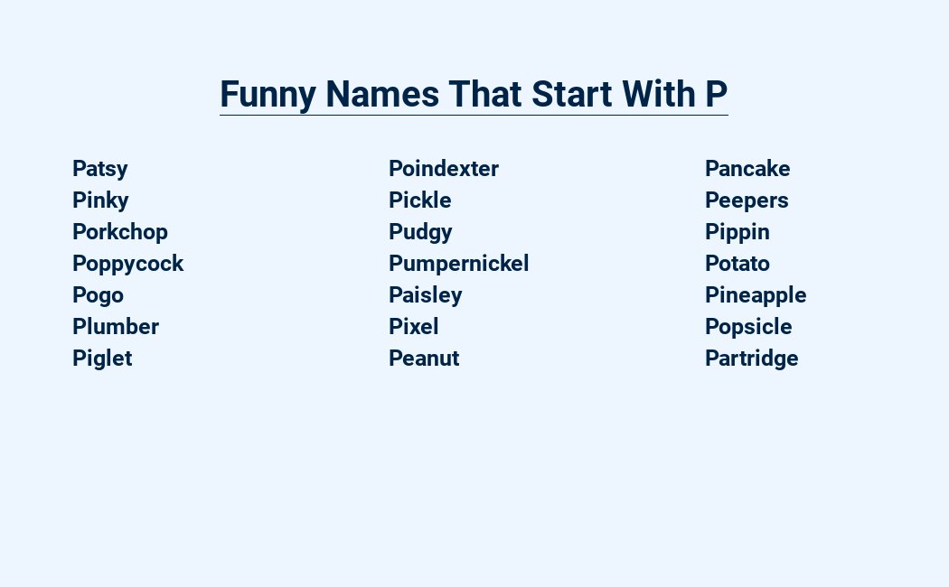 funny names that start with p