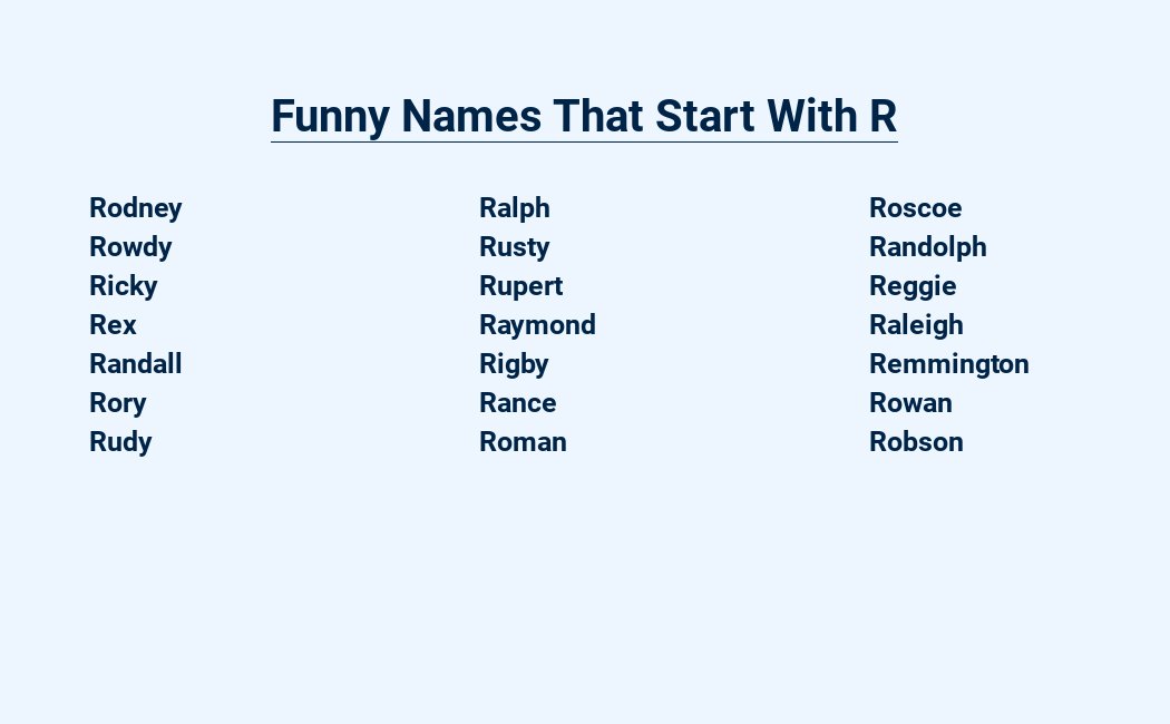 funny names that start with r