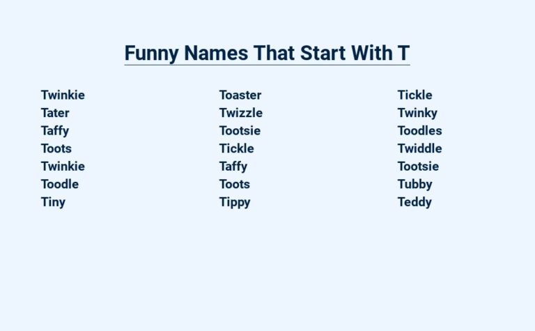 Read more about the article Funny Names That Start With T – Hilarious Monikers