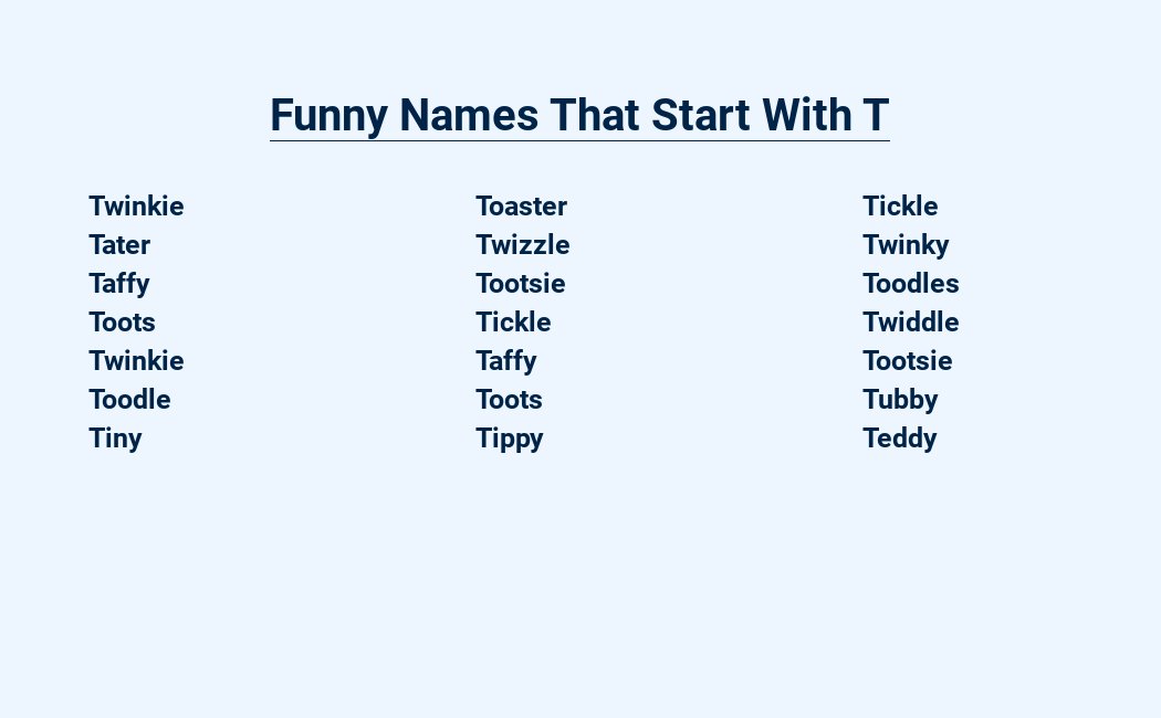 funny names that start with t