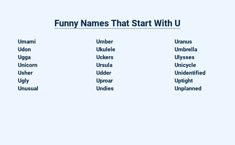 Read more about the article Funny Names That Start With U – Laughter Ensues