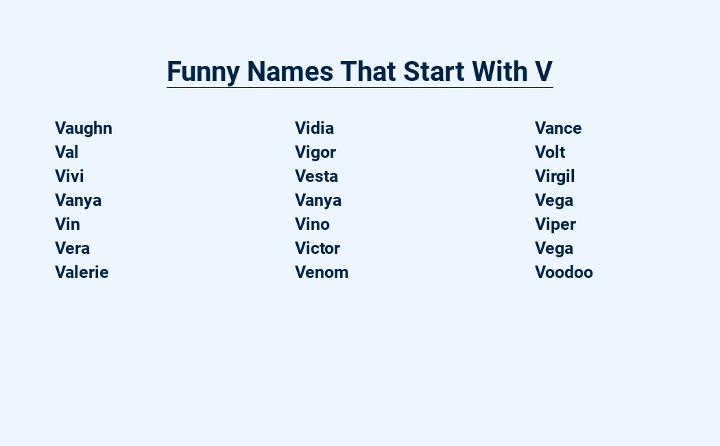 funny names that start with v