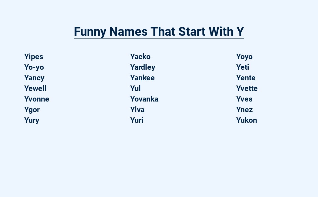 funny names that start with y