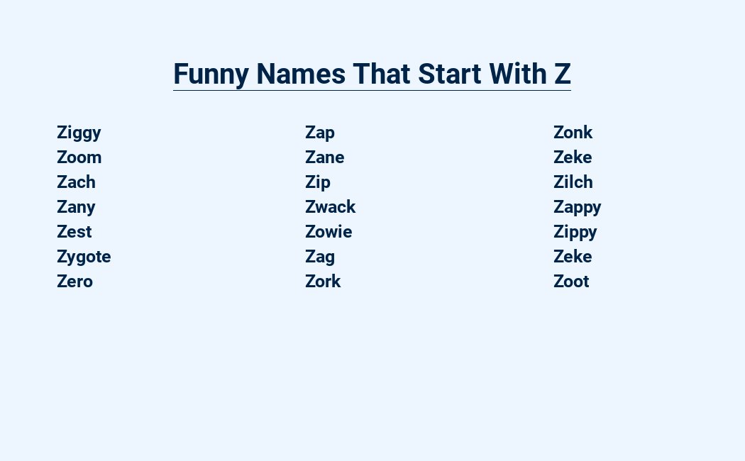 funny names that start with z