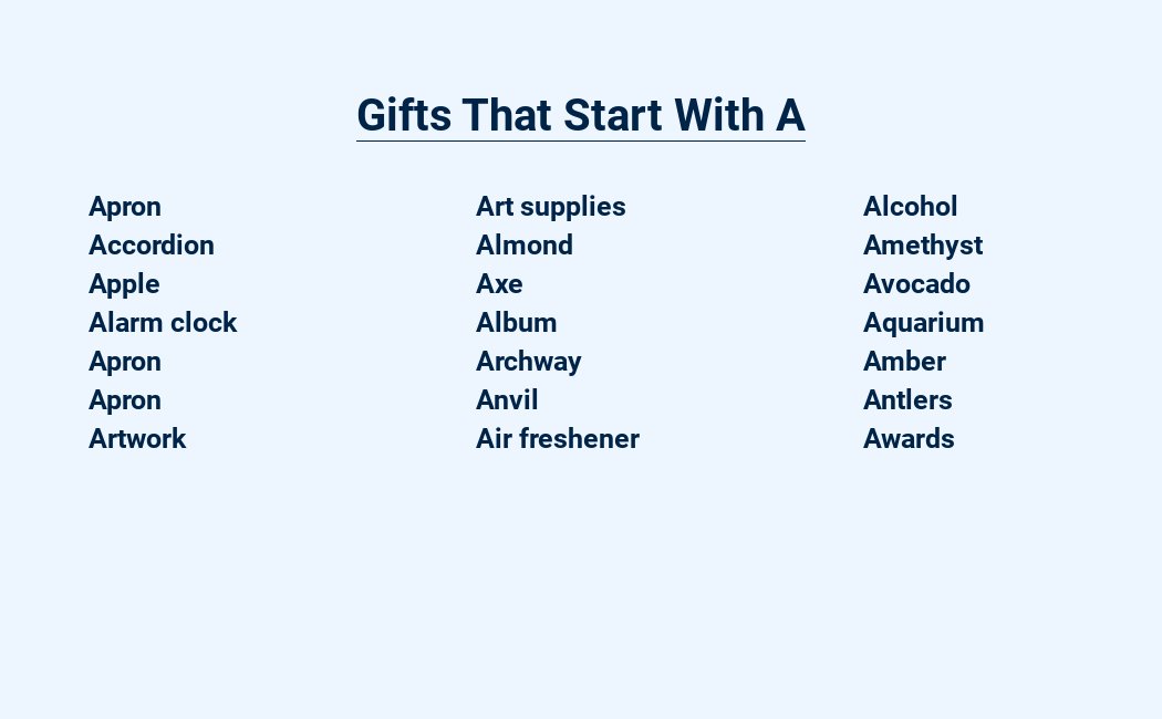 gifts that start with a