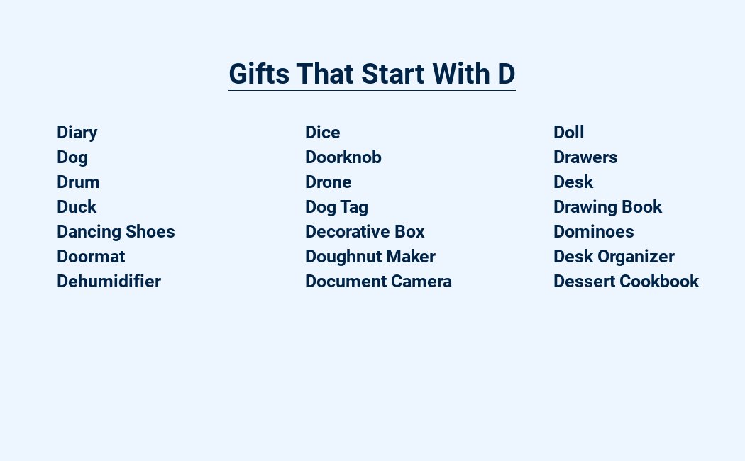 gifts that start with d