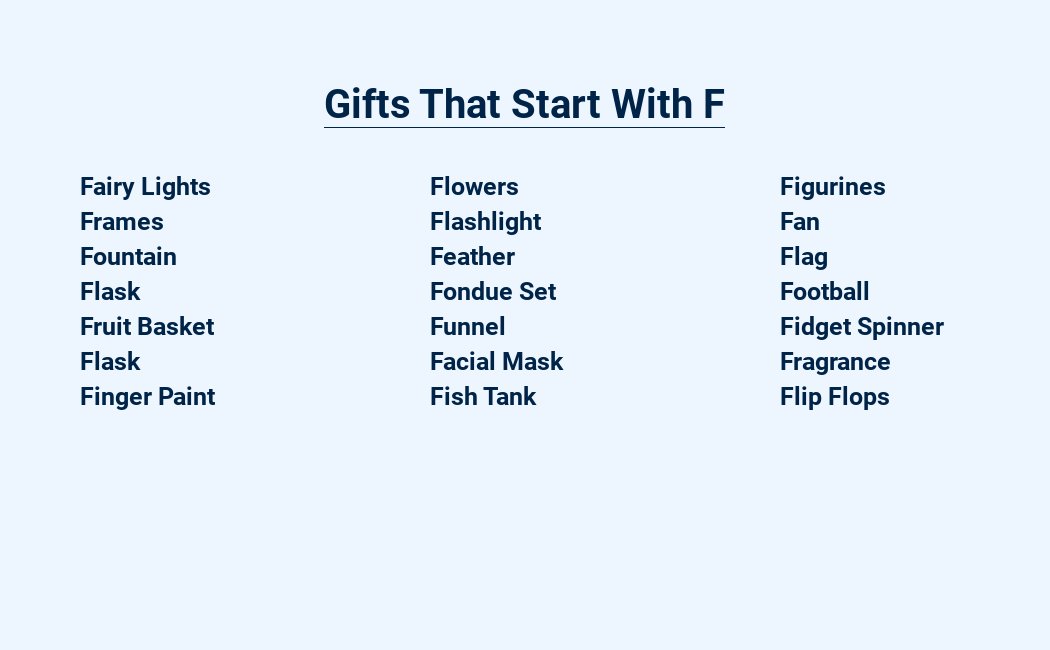 gifts that start with f