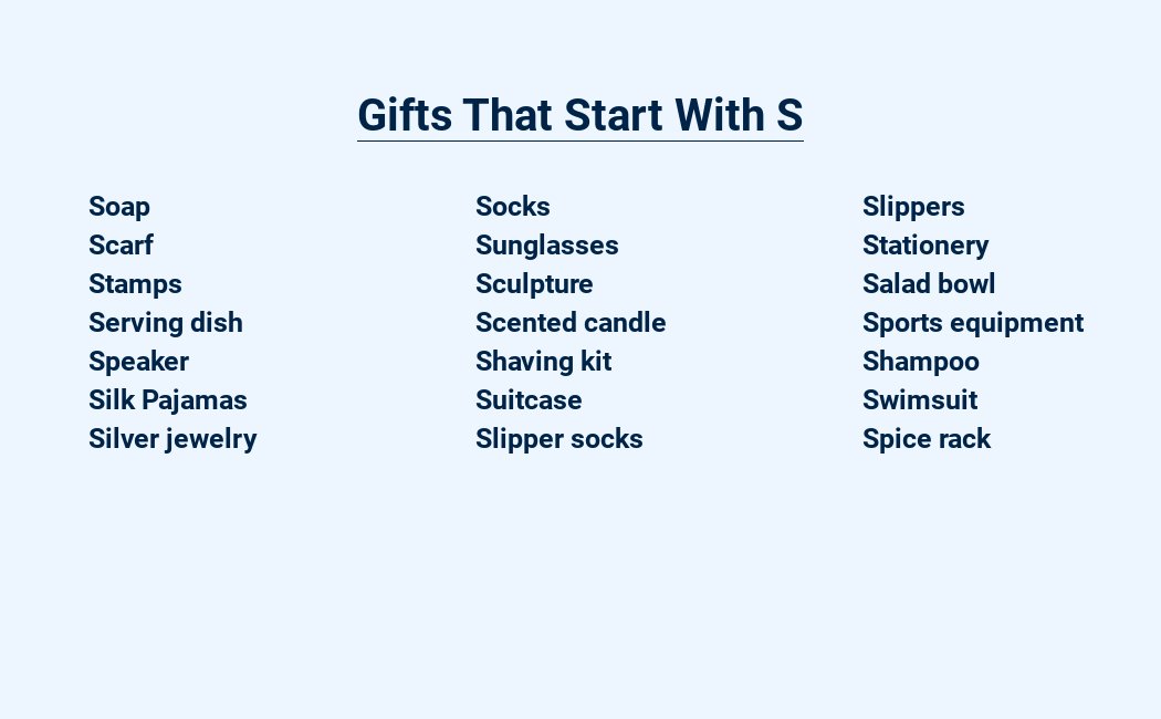 gifts that start with s