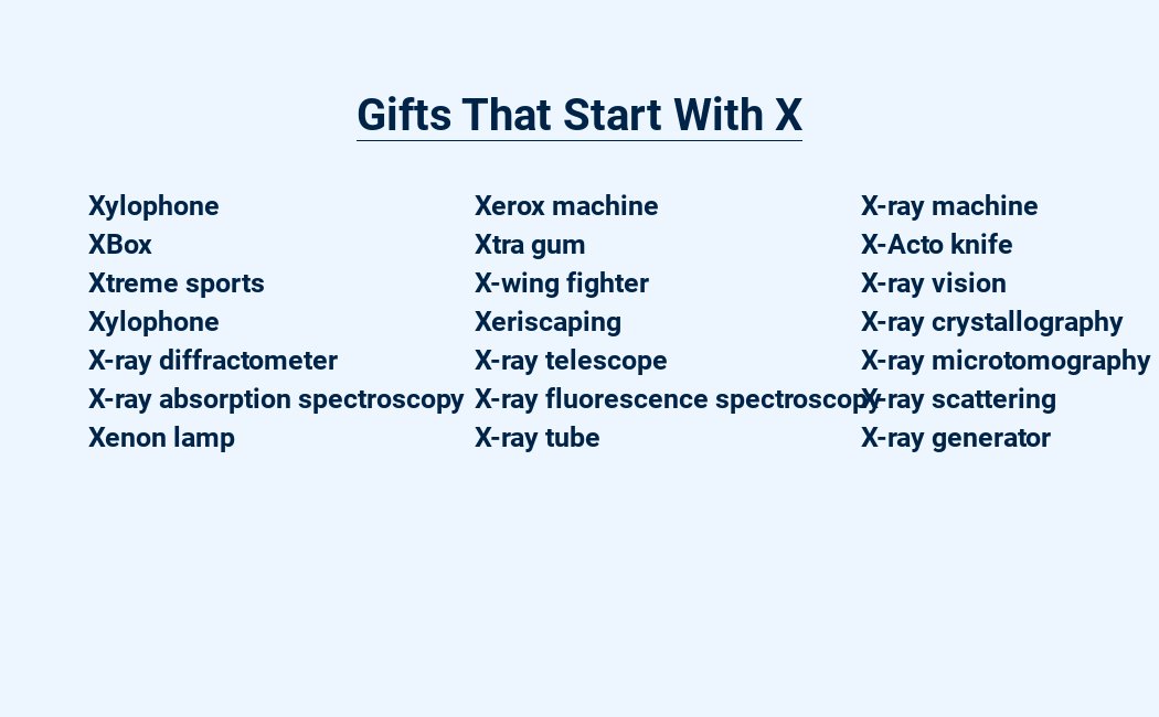 gifts that start with x