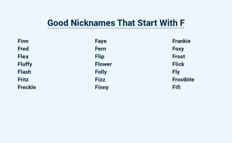 Read more about the article Good Nicknames That Start With F – For the Fun-Loving and Fabulous