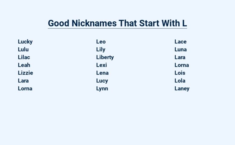 Read more about the article Good Nicknames That Start With L – Fantastic Monikers For Your Loved Ones