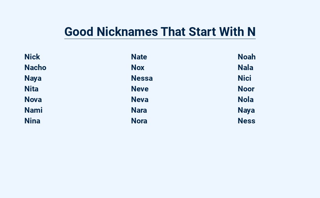 good nicknames that start with n