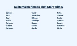 Guatemalan Names That Start With S: Common and Unique