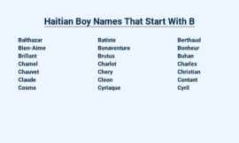 Haitian Boy Names That Start With B – A Cultural Connection