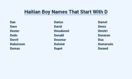 Haitian Boy Names That Start With D – For Your Little Prince