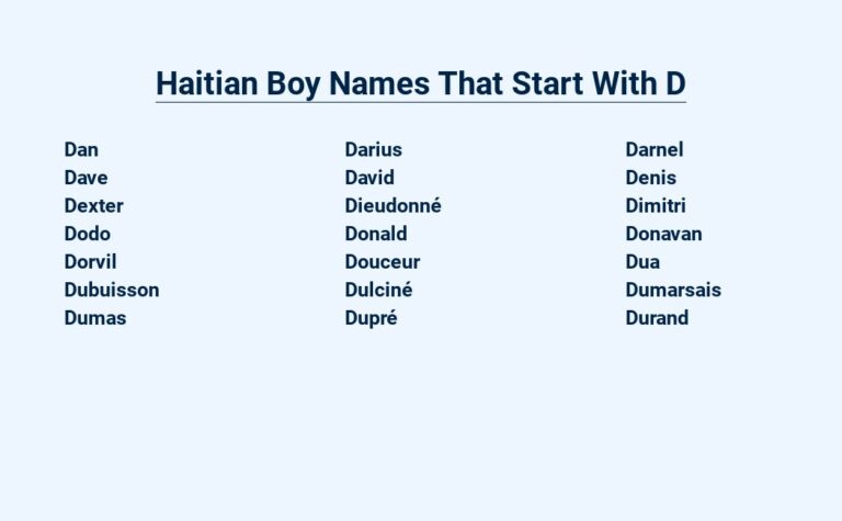 Read more about the article Haitian Boy Names That Start With D – For Your Little Prince