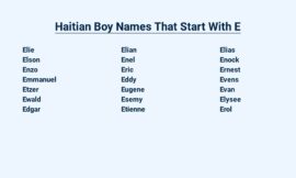 Haitian Boy Names That Start With E – For Your Bundle of Joy