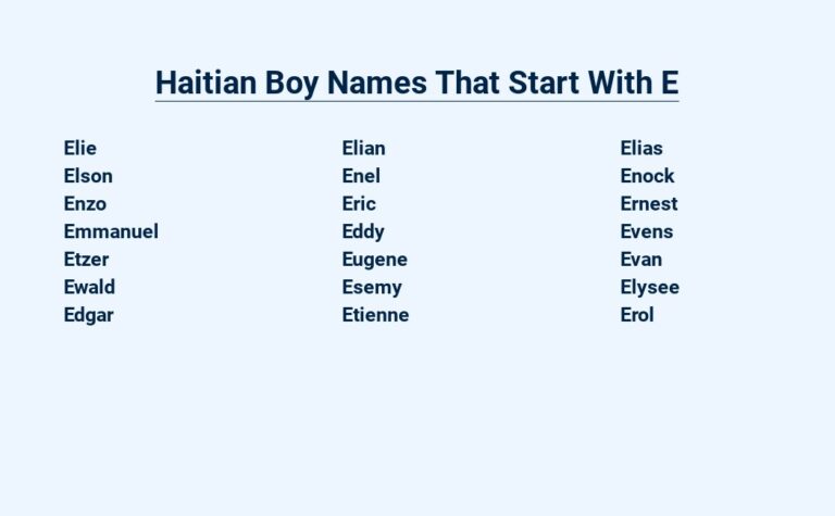 Read more about the article Haitian Boy Names That Start With E – For Your Bundle of Joy