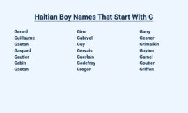 Haitian Boy Names That Start With G – A Touch of Tradition