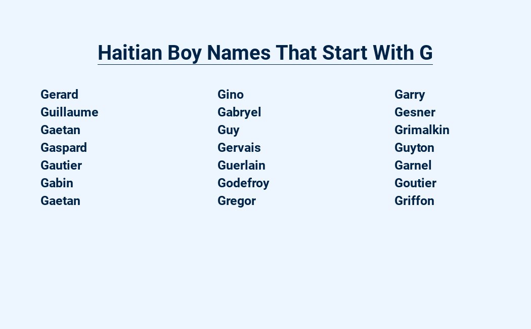 haitian boy names that start with g