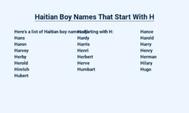 Haitian Boy Names That Start With H – Melodious Monikers
