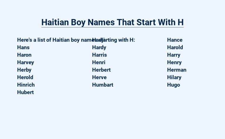 Read more about the article Haitian Boy Names That Start With H – Melodious Monikers