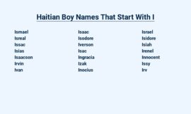 Haitian Boy Names That Start With I – Your Unique Choice