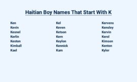 Haitian Boy Names That Start With K – Rich Heritage Options