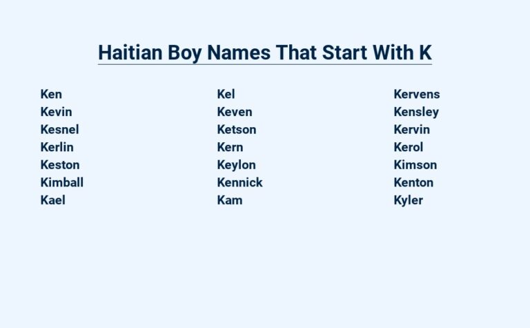 Read more about the article Haitian Boy Names That Start With K – Rich Heritage Options