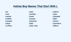 Haitian Boy Names That Start With L – With Meanings