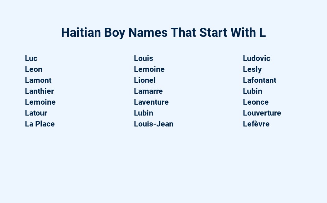 haitian boy names that start with l