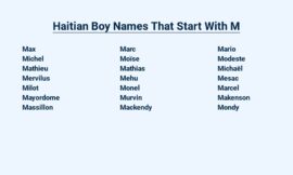 Haitian Boy Names That Start With M – The Perfect Monikers