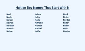 Haitian Boy Names That Start With N – A Collection of Unique Names