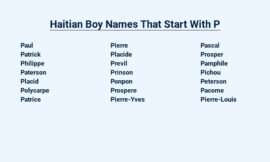 Haitian Boy Names That Start With P – Unique Picks