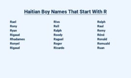 Haitian Boy Names That Start With R – Rich In History