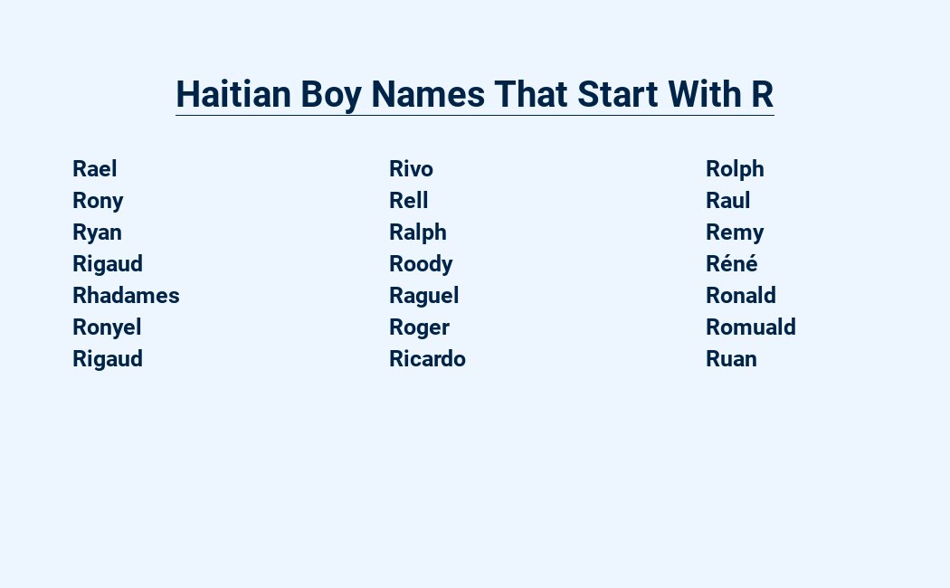haitian boy names that start with r