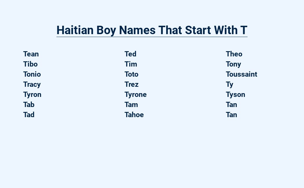 haitian boy names that start with t