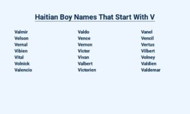 Haitian Boy Names That Start With V – Unique and Meaningful