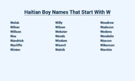 Haitian Boy Names That Start With W – For the Strong and Brave