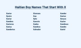 Haitian Boy Names That Start With X – Unique and Meaningful