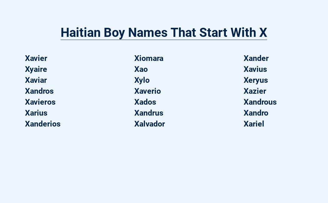 haitian boy names that start with x