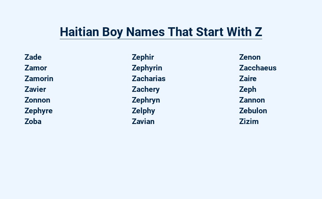 haitian boy names that start with z