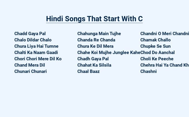 Read more about the article Hindi Songs That Start With C – Melodious Classics